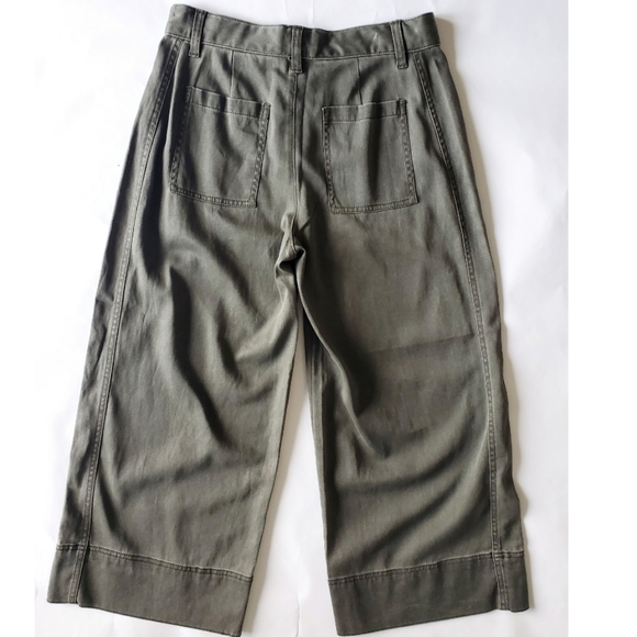 New GAP High Waist Wide Leg Side Panel Crop Pants - Picture 2 of 2